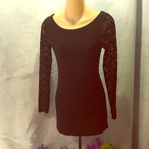 Lace-back long sleeve shirt